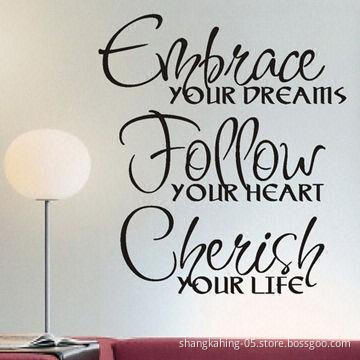 Removable Transfer Film Vinyl Wall Quote with Eco-friendly Materials, Decorate All Smooth Surfaces